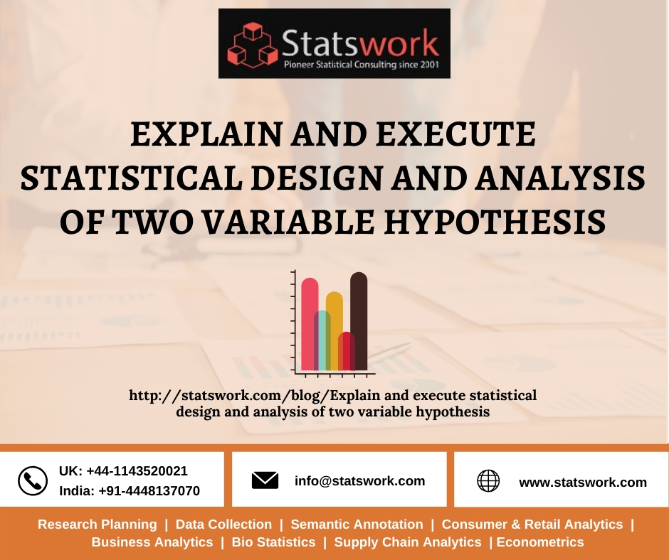 Explain And Execute Statistical Design And Analysis Of Two Variable Hypothesis