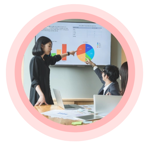 Complex analysis illustration showing AI tools and expert insights for business decision making