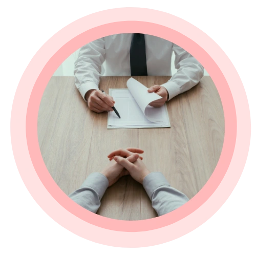 Expert interview illustration showing one-on-one discussions to gather insights