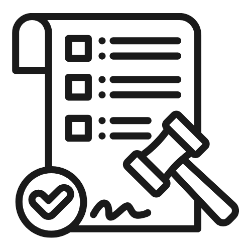 Regulatory reporting step icon representing preparation of compliance documents and clinical reports