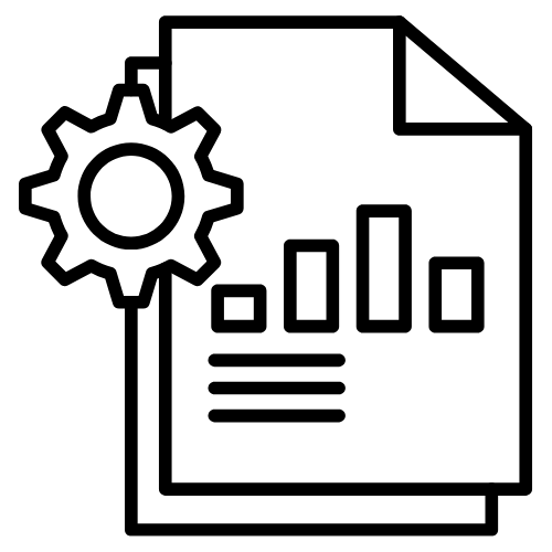 Automated efficiency in statistics work icon